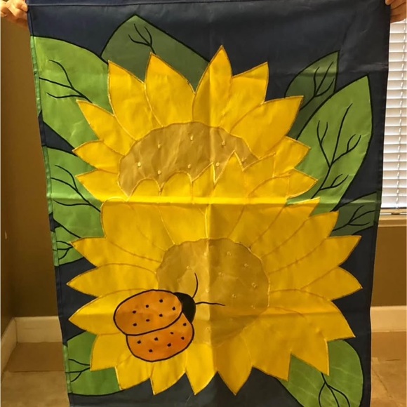 Other - Sunflower and Ladybug Large Outdoor Flag.